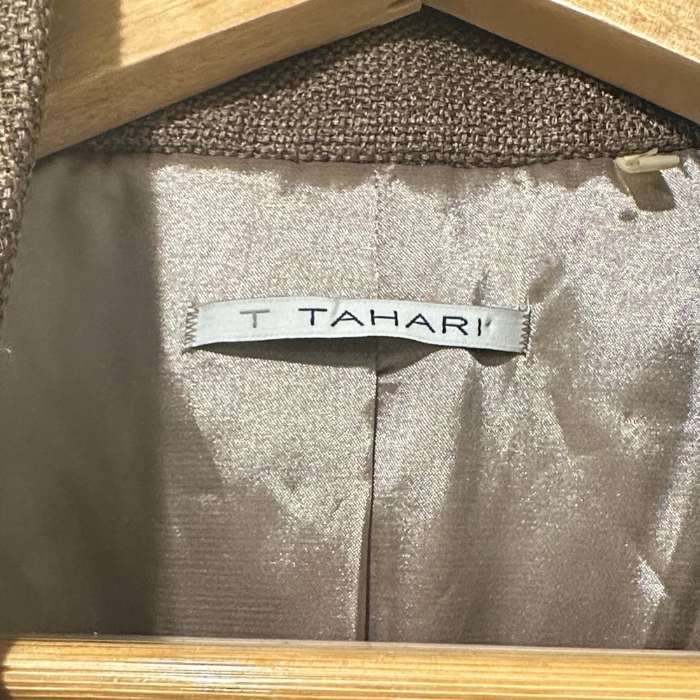 T Tahari Brown Patterned Women's Blazer - Picture 2 of 5